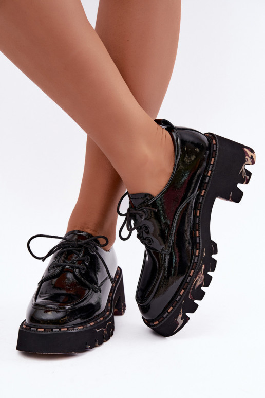 Patent leather women's loafers Klocke Artiker 59C0279 black