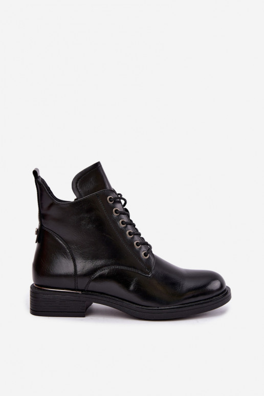 insulated ankle boots with wide heels Vinceza 58677 in black