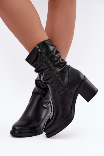 insulated ankle boots with ruffles and heels Sergio Leone BT-60 in black 2