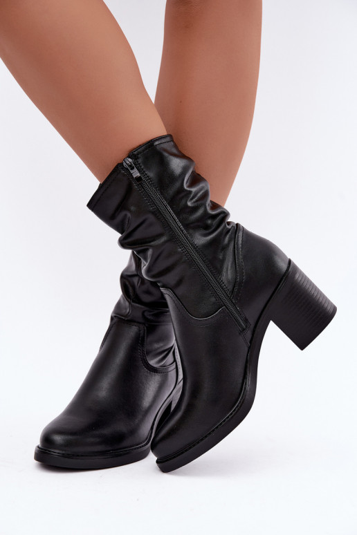 insulated ankle boots with ruffles and heels Sergio Leone BT-60 in black