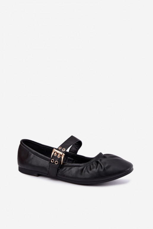 ballet flats with ruffles and straps in black Irelissa