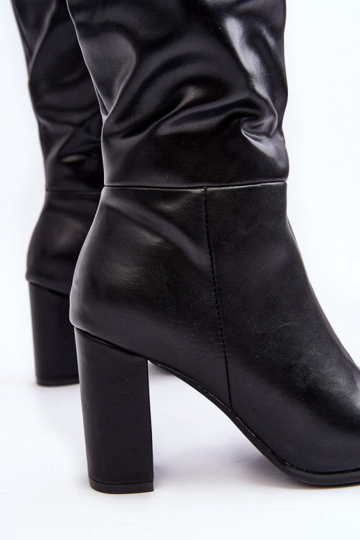 Black knee-high women's heeled boots Fiminna