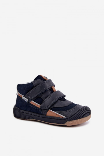 Ciemnoniebieskie skórzane buty dziecięce Bartek 8631676