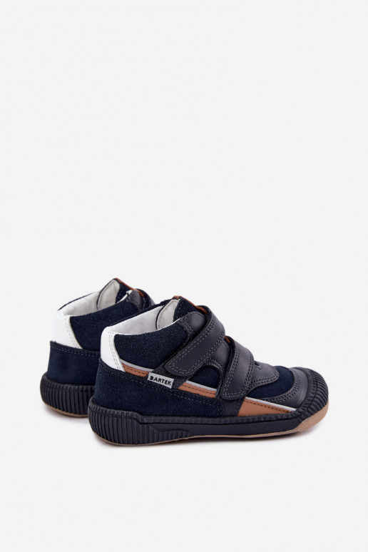 Dark blue leather children's shoes Bartek 8631676