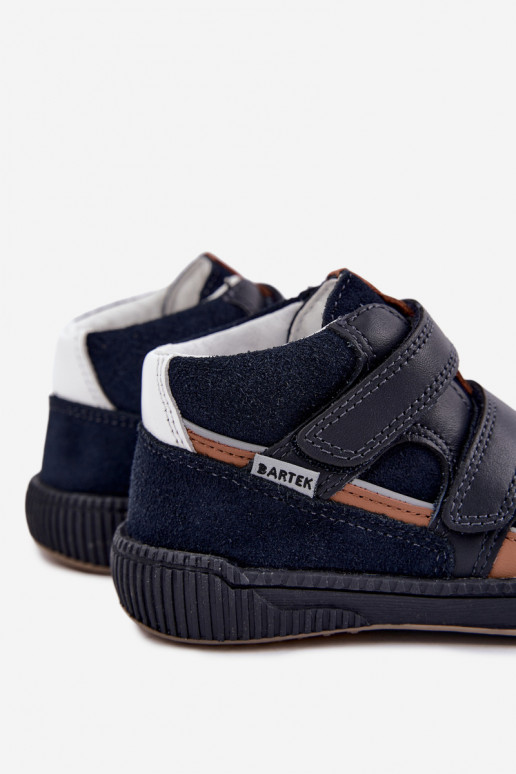 Dark blue leather children's shoes Bartek 8631676