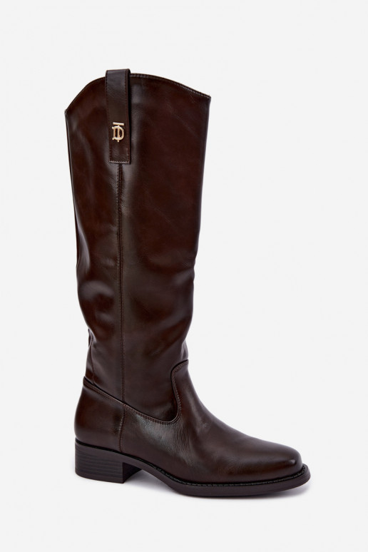 Warm knee-high boots CzekoladoĮe Ilorelia