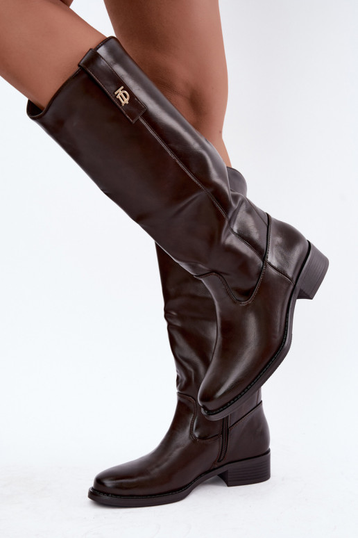 Warm knee-high boots CzekoladoĮe Ilorelia
