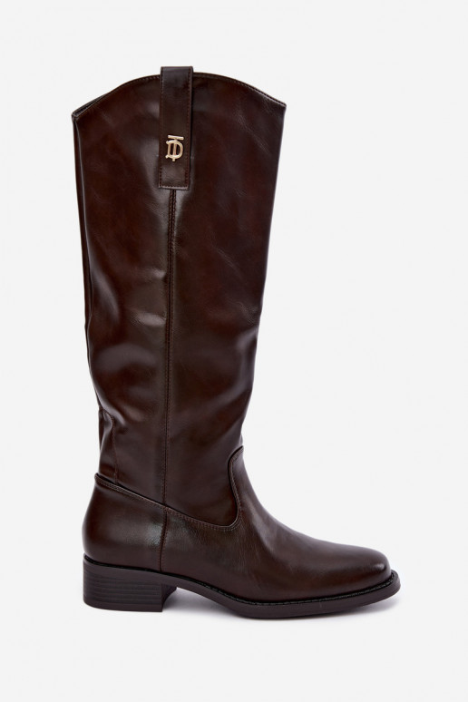 Warm knee-high boots CzekoladoĮe Ilorelia