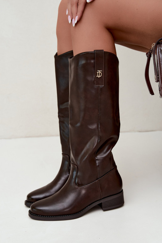 Warm knee-high boots CzekoladoĮe Ilorelia
