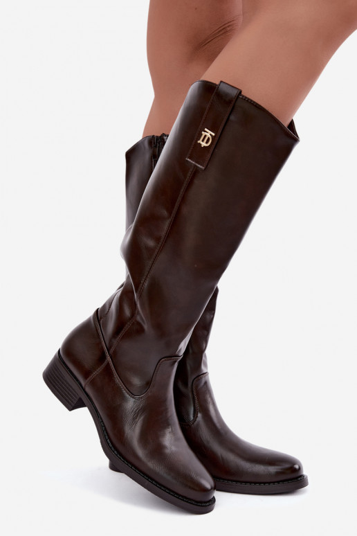 Warm knee-high boots CzekoladoĮe Ilorelia