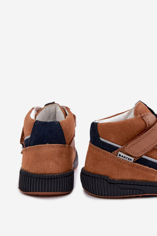 Brown leather children's shoes Bartek 8631673