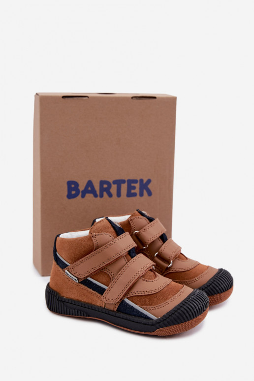 Brown leather children's shoes Bartek 8631673