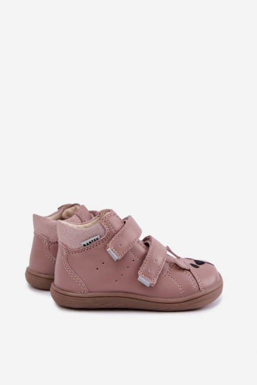 Pink leather Barefoot children's shoes Bartek 8631985