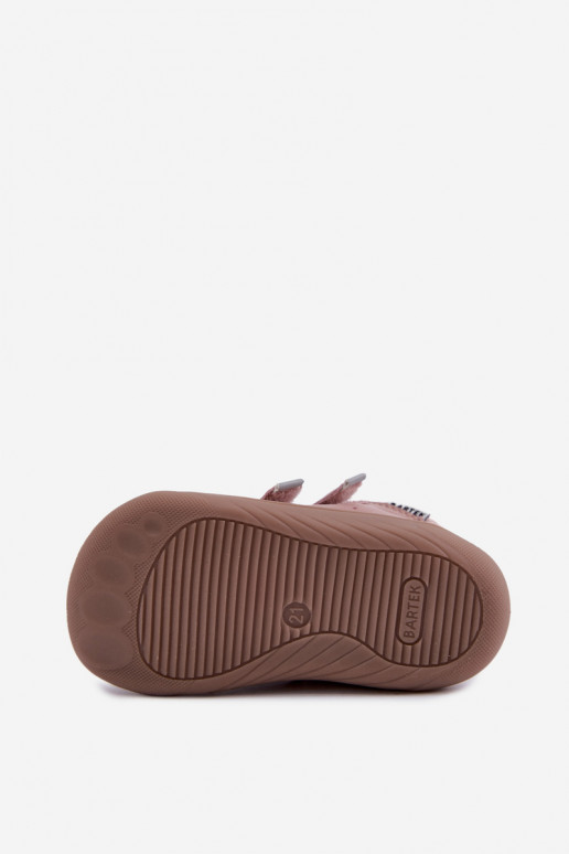 Pink leather Barefoot children's shoes Bartek 8631985