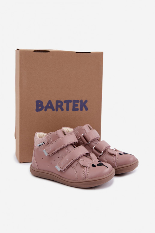 Pink leather Barefoot children's shoes Bartek 8631985