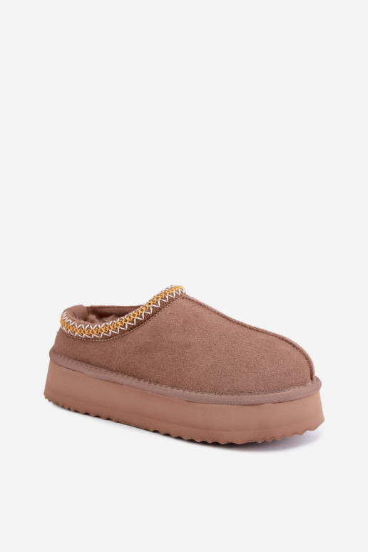 Faux suede snow boots with decorative stripe Vinceza 97972 sand