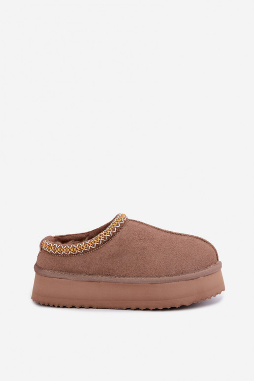 Faux suede snow boots with decorative stripe Vinceza 97972 sand