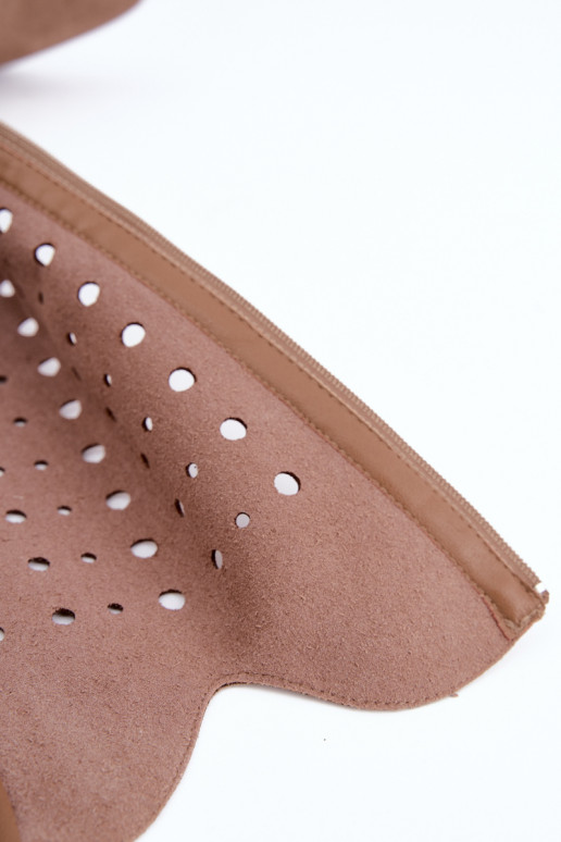 Knee-high boots with perforated elements Kireya brown