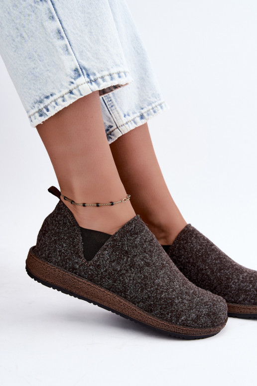 Women's home shoes Inblu NL000013 dark brown