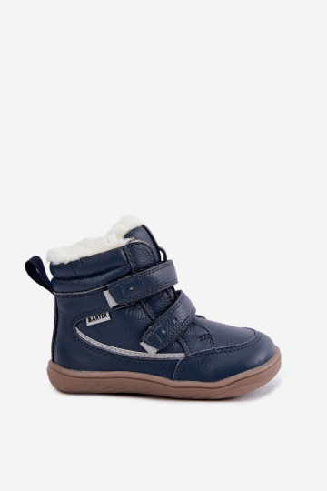 Leather children's snow boots Barefoot Bartek 8401456 dark blue 2