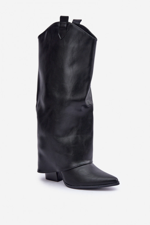 Slip-on over-the-knee boots with heels in black Rialivia