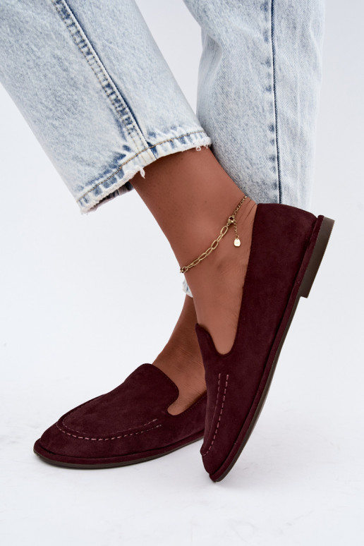 Women's moccasins in burgundy color Mireliah