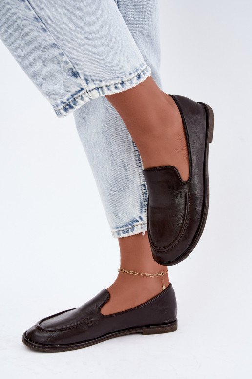 Women's moccasins in chocolate color Mireliah