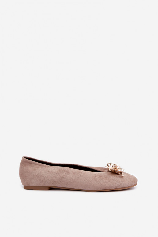 Ballet flats with embellishments in sand color Briellea