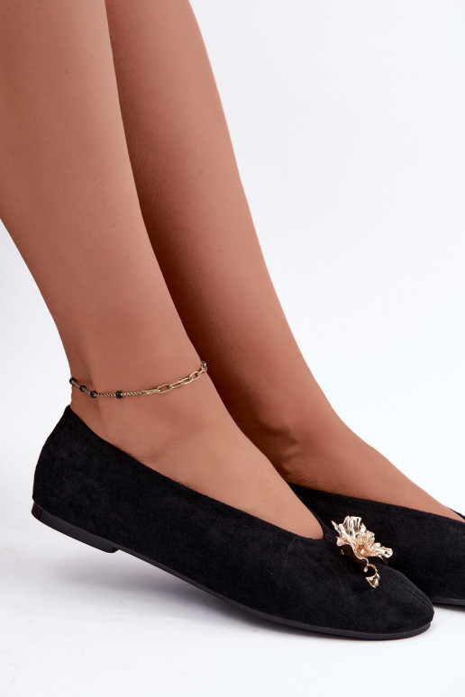 Ballet flats with embellishments in black color Briellea