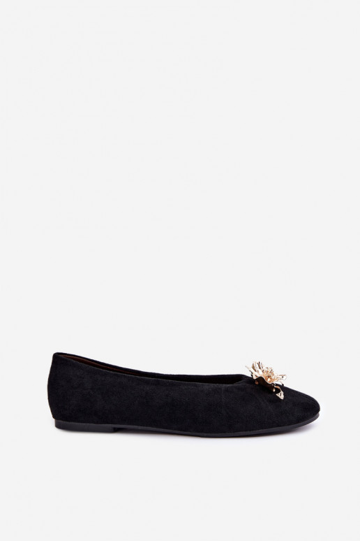 Ballet flats with embellishments in black color Briellea
