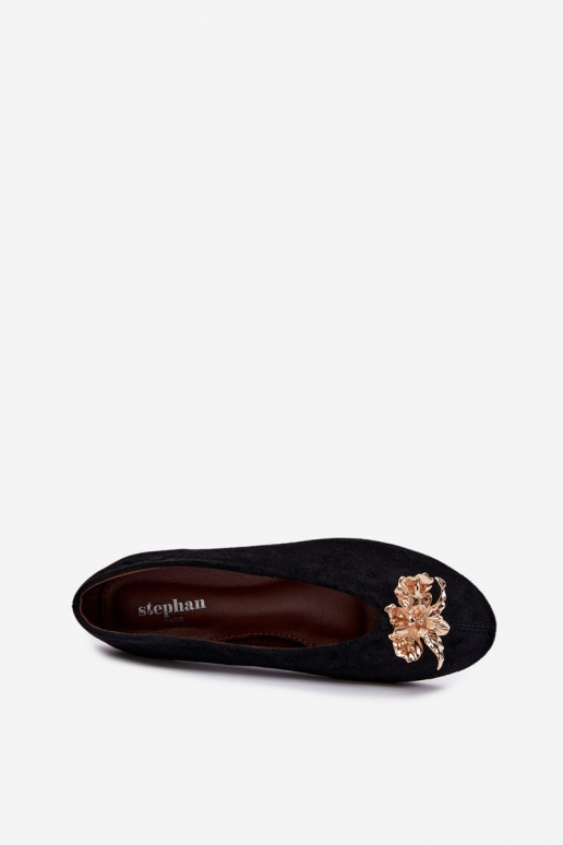 Ballet flats with embellishments in black color Briellea