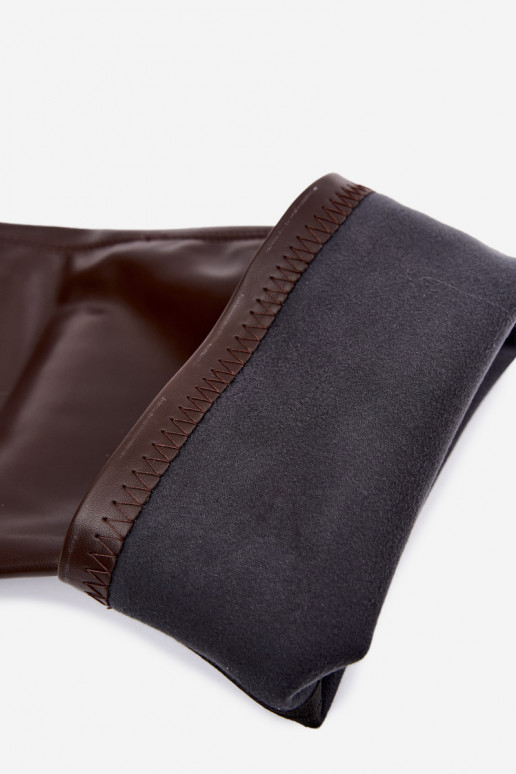 Chocolate-colored over-the-knee boots with heels Primelle