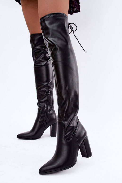 Black over-the-knee boots with heels Primelle