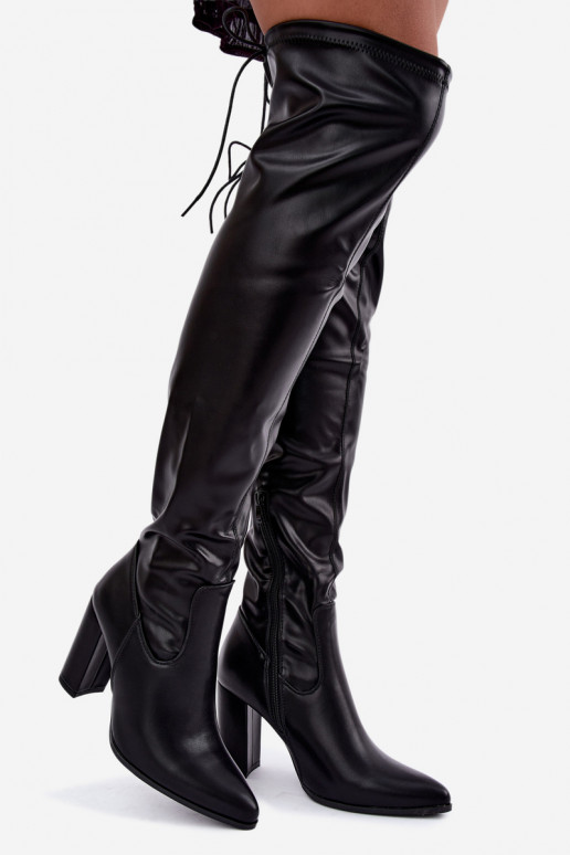 Black over-the-knee boots with heels Primelle