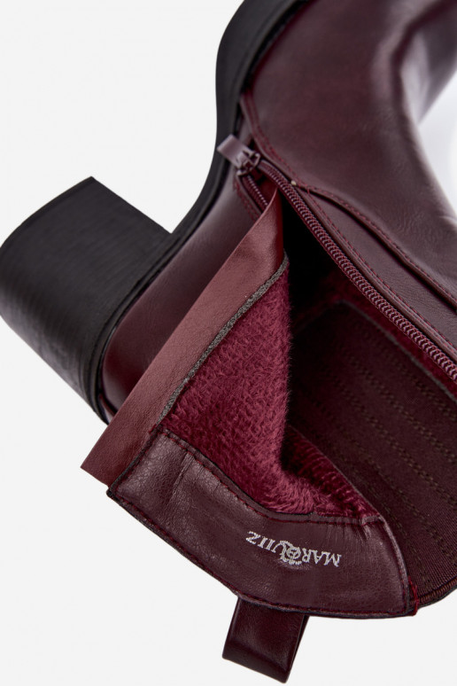 Burgundy warm ankle boots with heels Gisandra