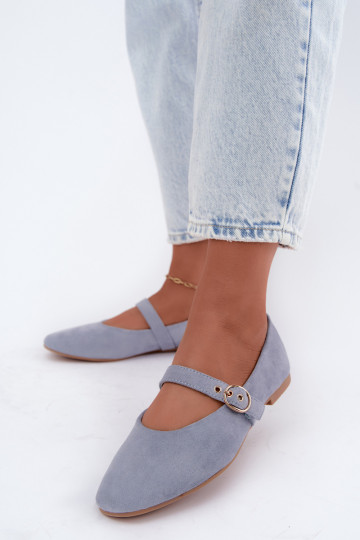 Mary Jane style ballet flats in blue color Nolenne 2