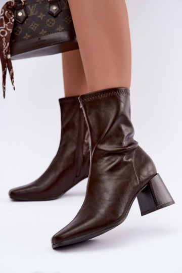 Women's chocolate ankle boots Veradis 2