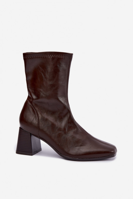Women's chocolate ankle boots Veradis