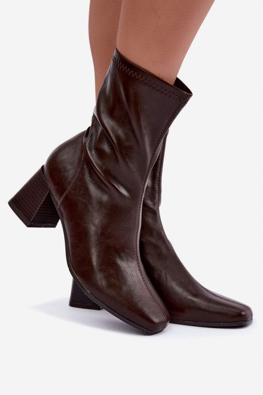 Women's chocolate ankle boots Veradis