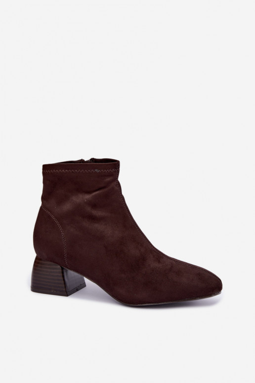 Chocolate ankle boots with heels Estellea