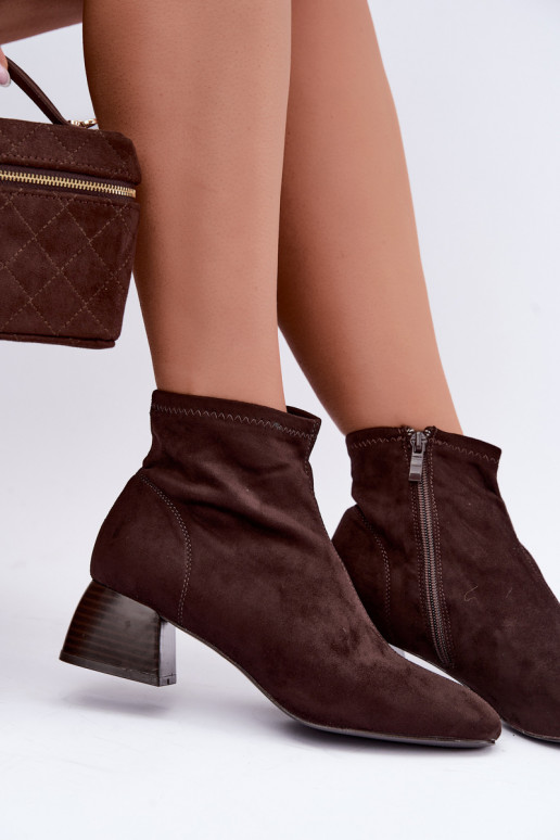 Chocolate ankle boots with heels Estellea