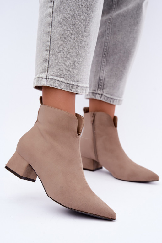 Beige pointed ankle boots Klocke Heliara