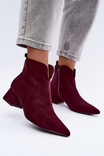 Burgundy pointed ankle boots Klocke Heliara 2