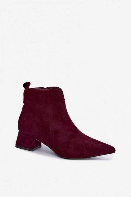 Burgundy pointed ankle boots Klocke Heliara