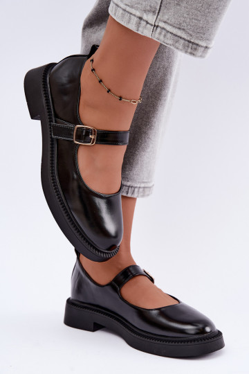 Black shoes with wide heels Lareine