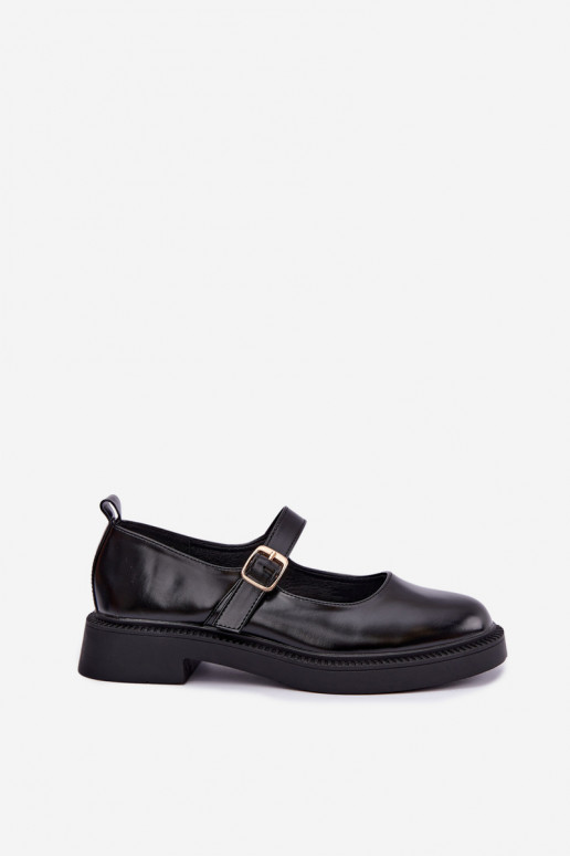 Black shoes with wide heels Lareine