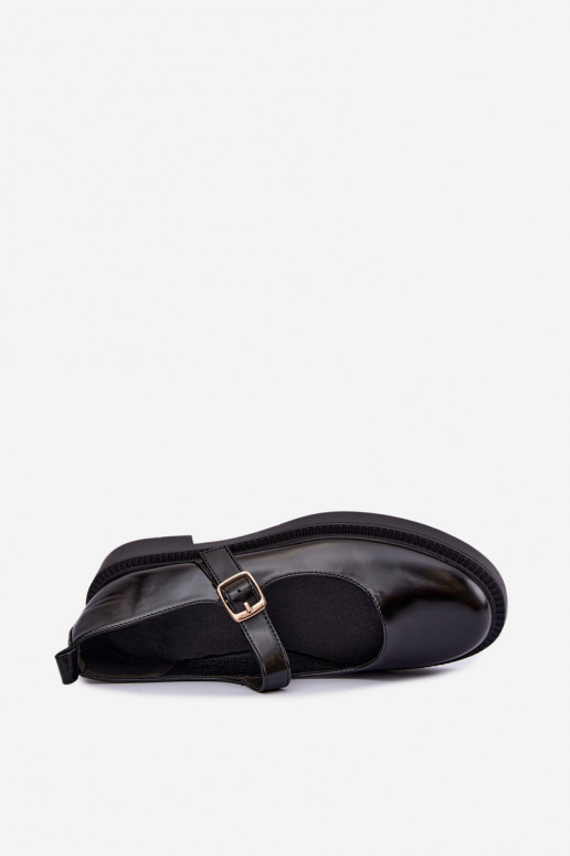 Black shoes with wide heels Lareine