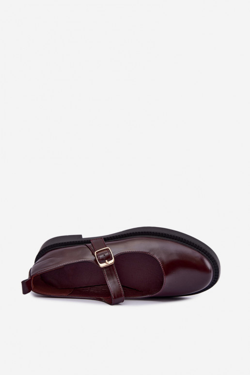 Burgundy shoes with wide heels Lareine