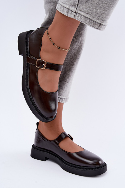 Chocolate shoes with wide heels Lareine