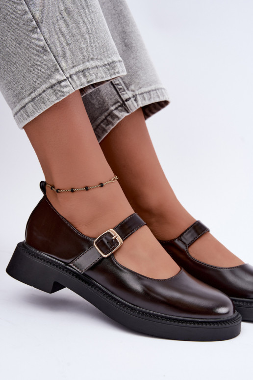 Chocolate shoes with wide heels Lareine
